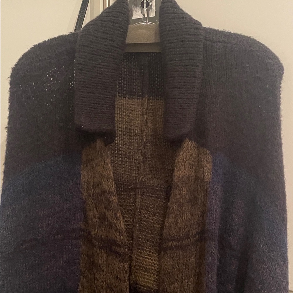 Dries Van Noten Black, Blue and Brown Long Cardigan - Picture 8 of 15